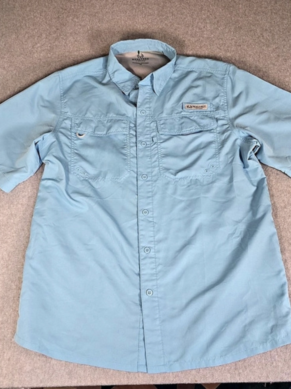 Realtree Fishing Men’s M Blue Grotto Performance Fishing Shirt